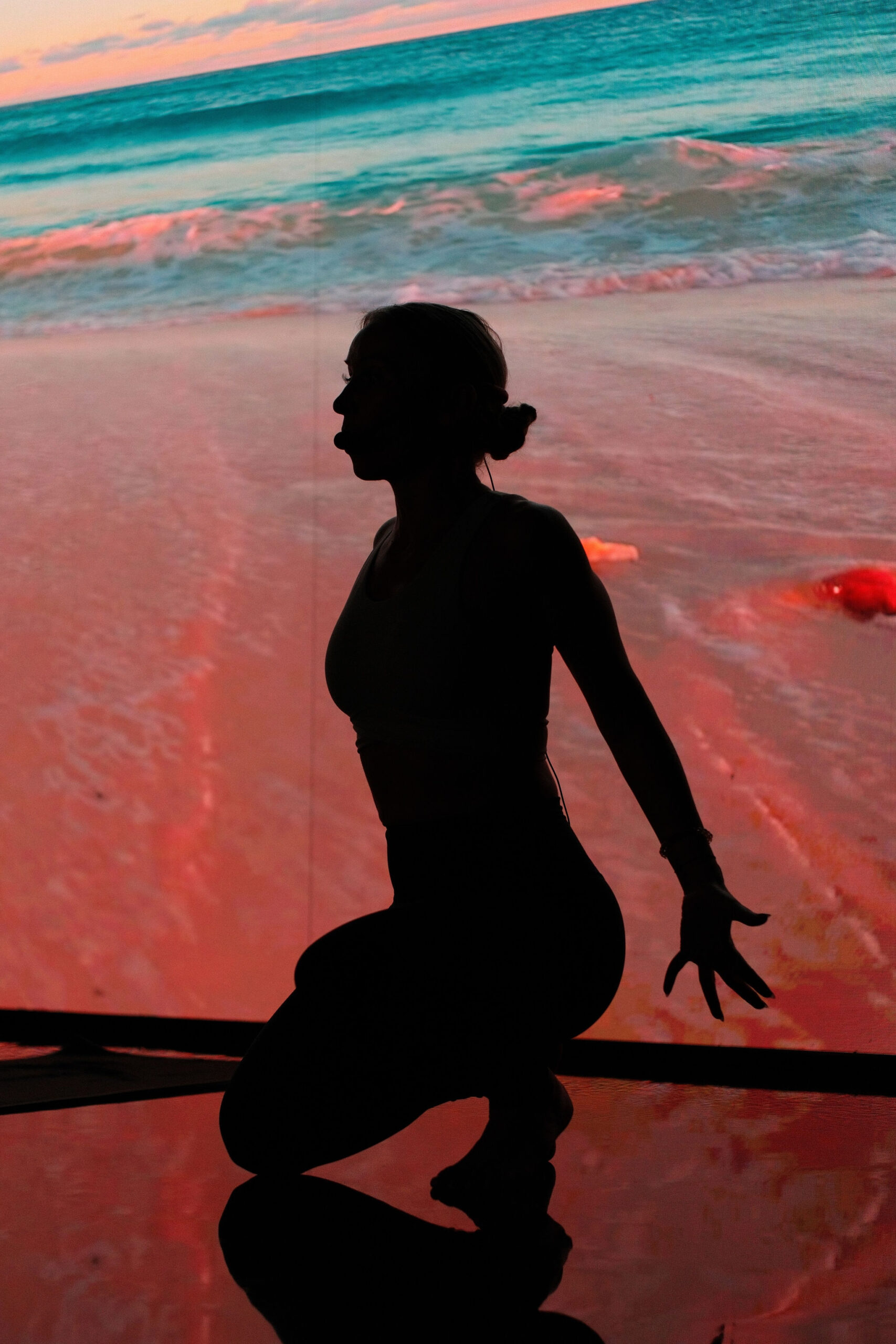 Cinematic yoga class showing how immersive experiences deepen practice and transformation